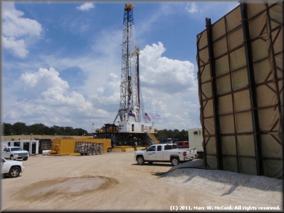 Well site during drilling phase