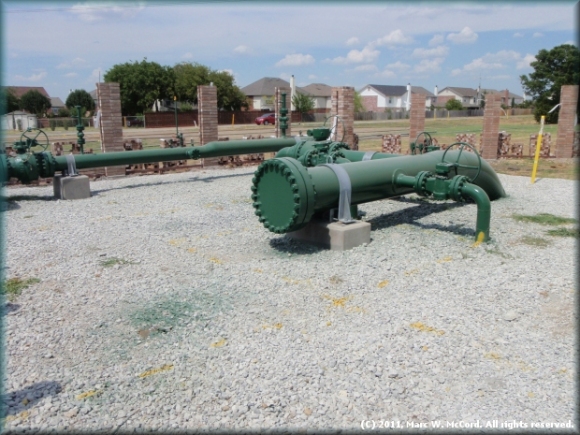 Gas pipeline couplings about 200 feet from a residential neighborhood
